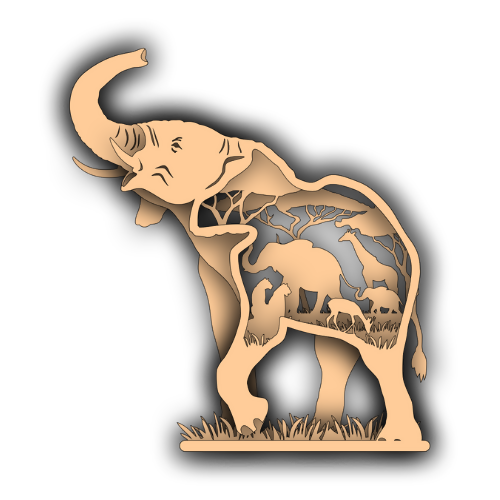 Elephant - Safari - Layered Nature Design - Digital File Digital My Custom Designs SVG