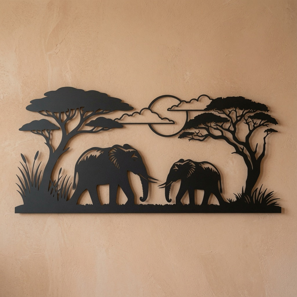 Elephant Sunset - Wall / Home Decor Africa - Digital File - ZIP File - Digital