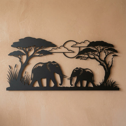 Elephant Sunset - Wall / Home Decor Africa - Digital File - ZIP File - Digital