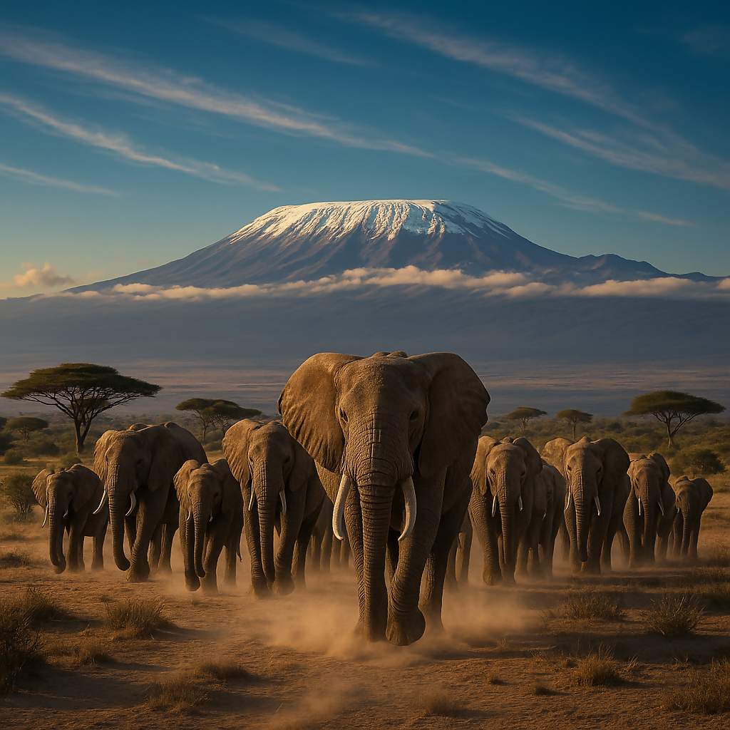 Elephants - Amboseli National Park Kenya - Africa - Rendered - Digital File Digital My Custom Designs PDF