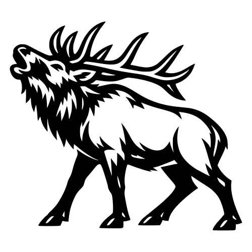 Elk Bugle Silhouette - Digital File - XCS Friendly Digital My Custom Designs PDF