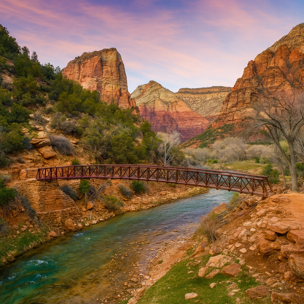 Emerald Pools Pedestrian Bridge - Zion National Park - Utah United States - Rendered - Digital File Digital My Custom Designs PDF