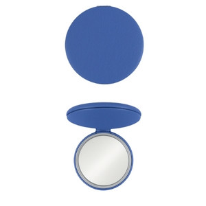Personalized Blue to Silver Pocket Mirror - Luxury Leatherette Makeup Tool My Custom Designs