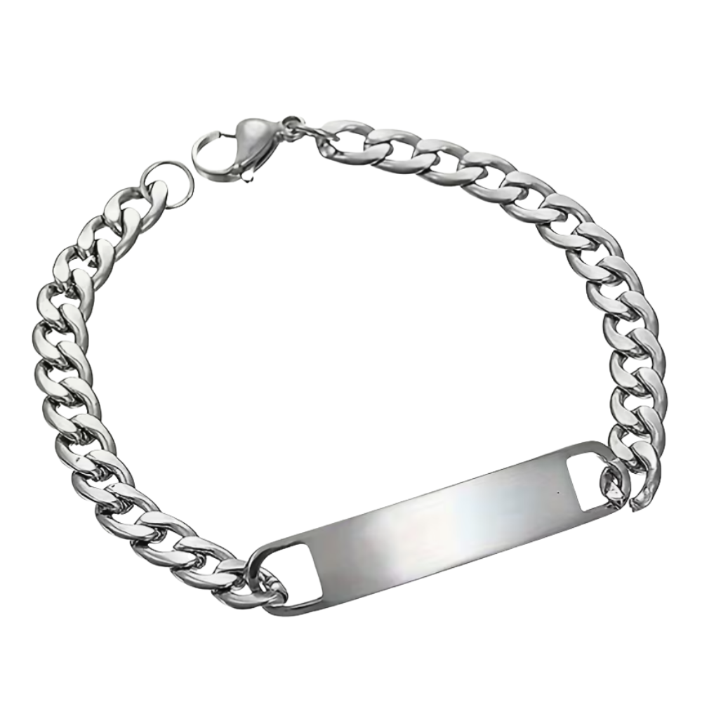 Engravable Blanks - Rounded Plate Bracelet - Seller Supplies My Custom Designs Silver