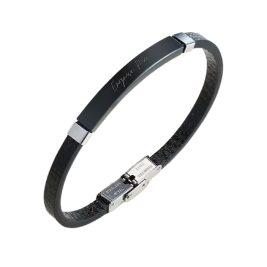 Engravable Bracelet Black Slim Blank - Seller Supplies My Custom Designs