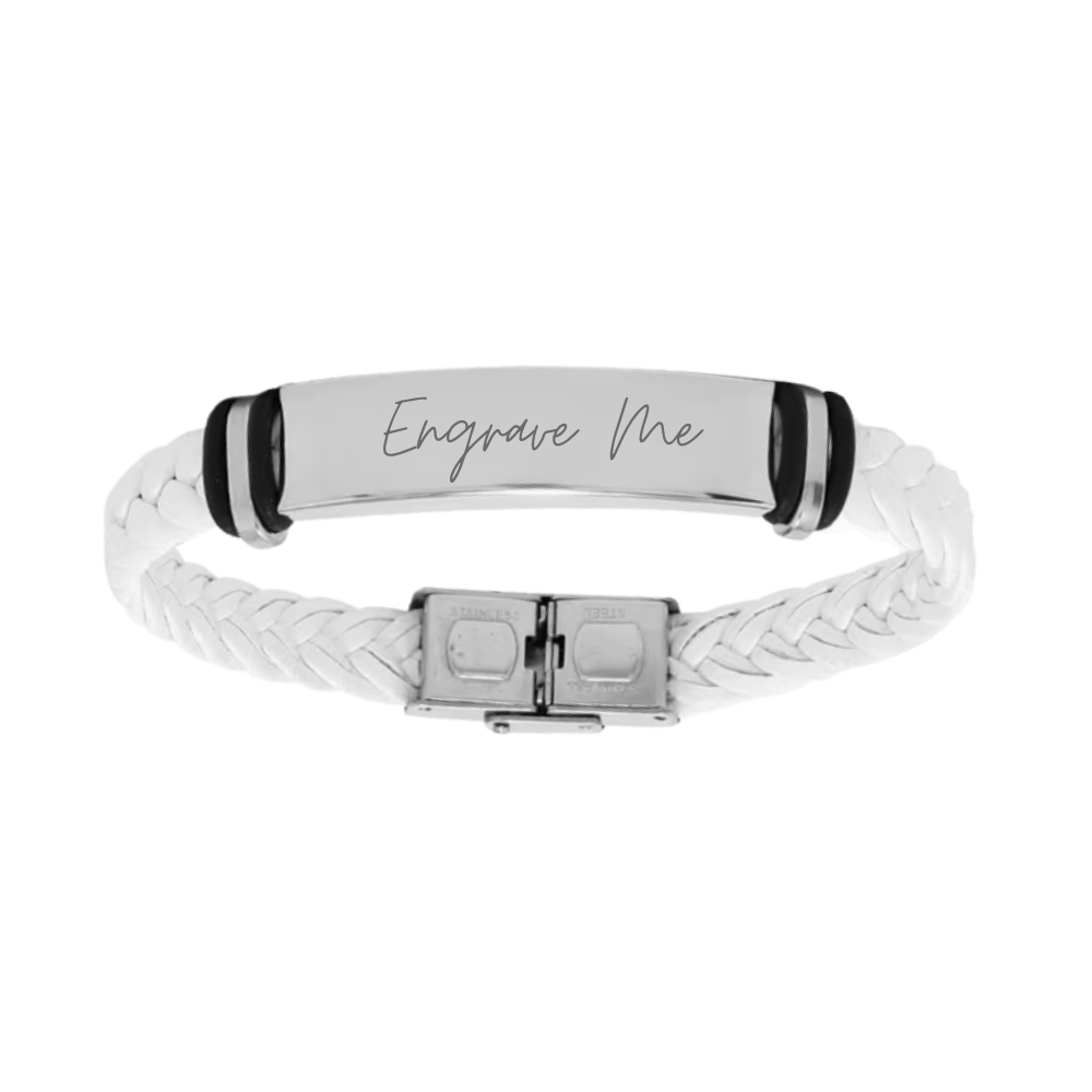 Engravable Bracelet Silver White Blank - Seller Supplies My Custom Designs