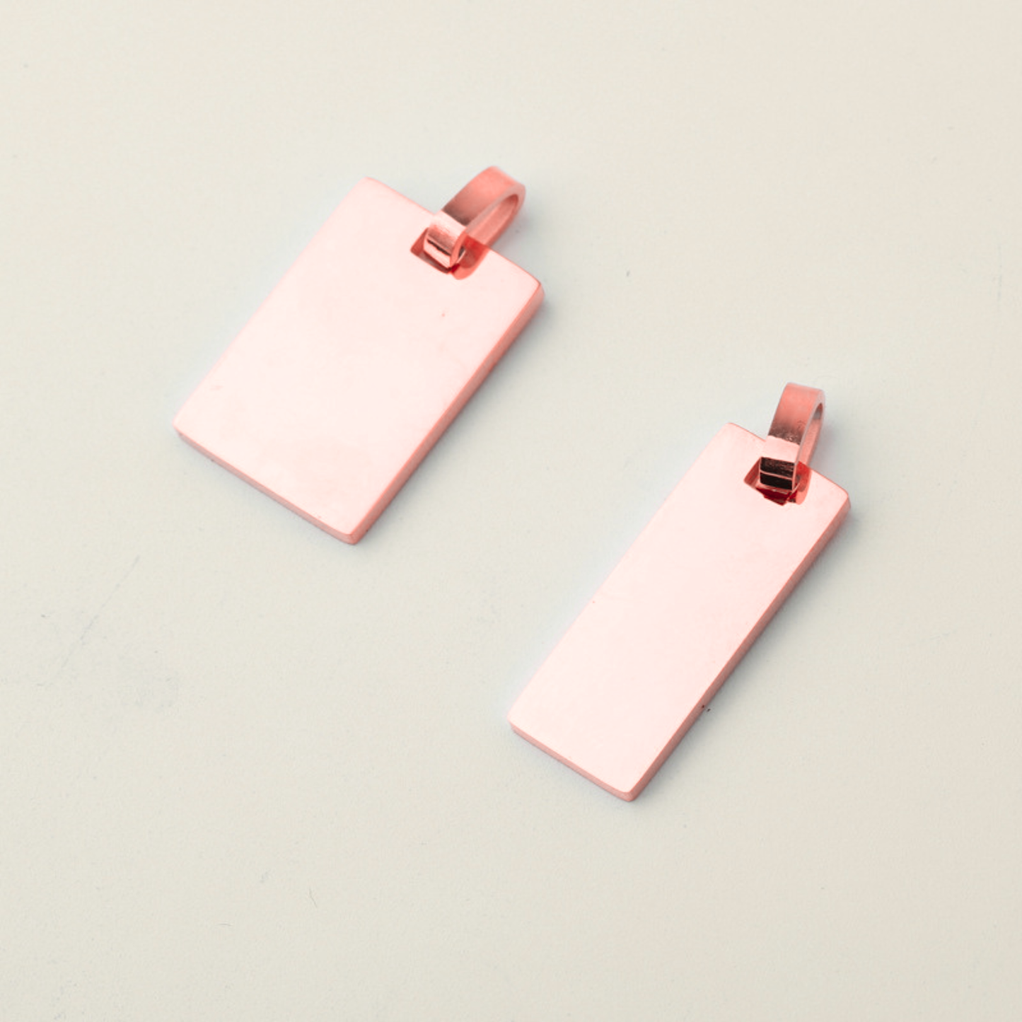 Engravable Gold & Silver Pendant Rectangle - Engravable Jewelry My Custom Designs 10mm Rose Gold