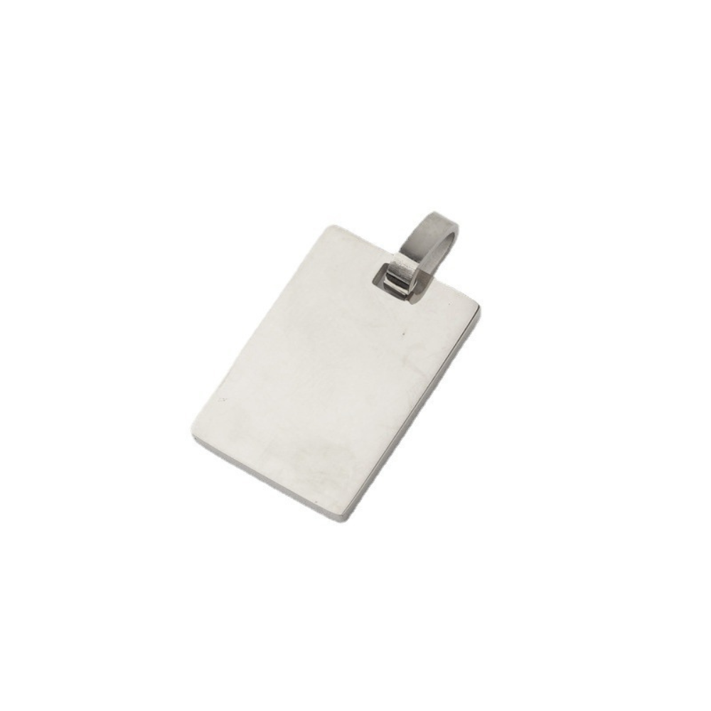 Engravable Gold & Silver Pendant Rectangle - Engravable Jewelry My Custom Designs