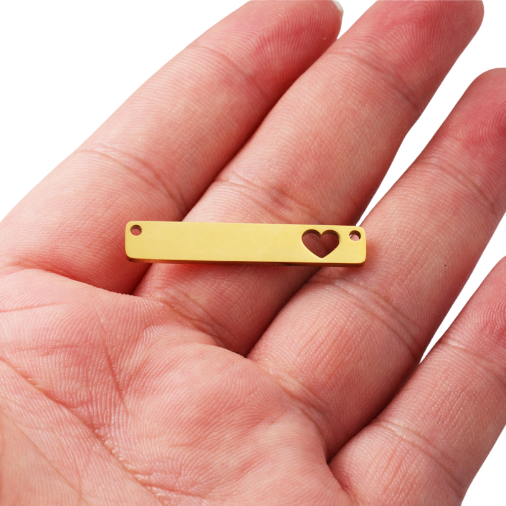 Engravable Heart Pendant - Engravable Jewelry My Custom Designs Gold