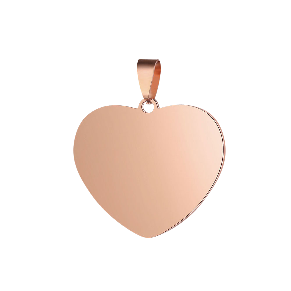 Engravable Heart Pendant Silver - Gold - Rose Gold - Seller Supplies My Custom Designs Rose gold