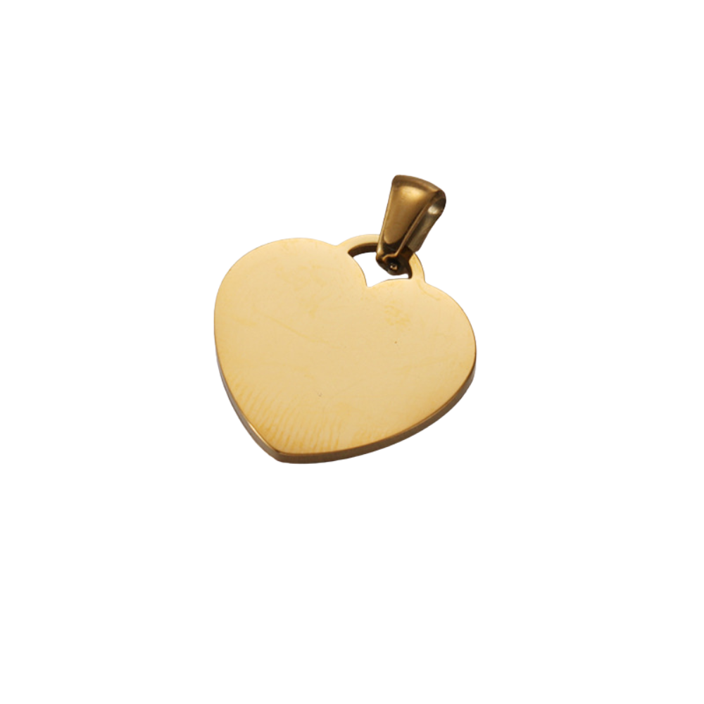 Engravable Heart Pendant Small - Seller Supplies My Custom Designs Gold