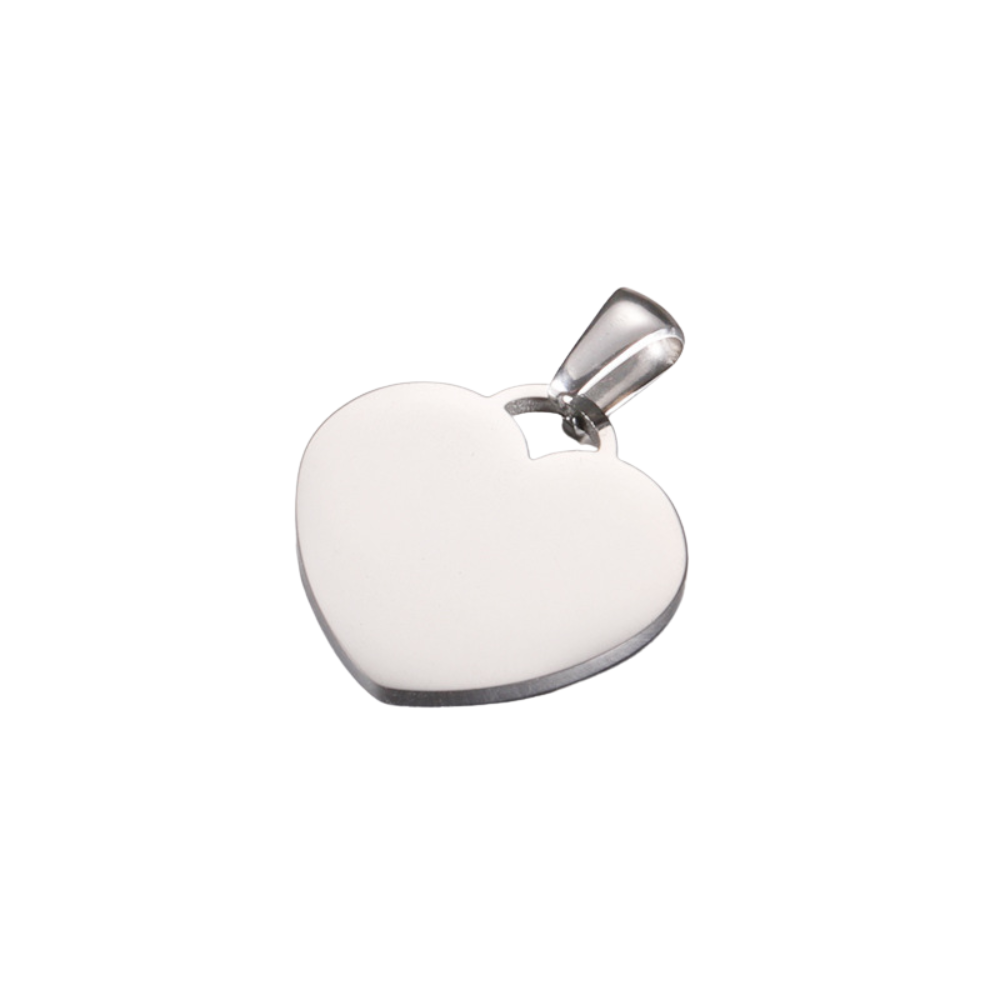 Engravable Heart Pendant Small - Seller Supplies My Custom Designs Silver