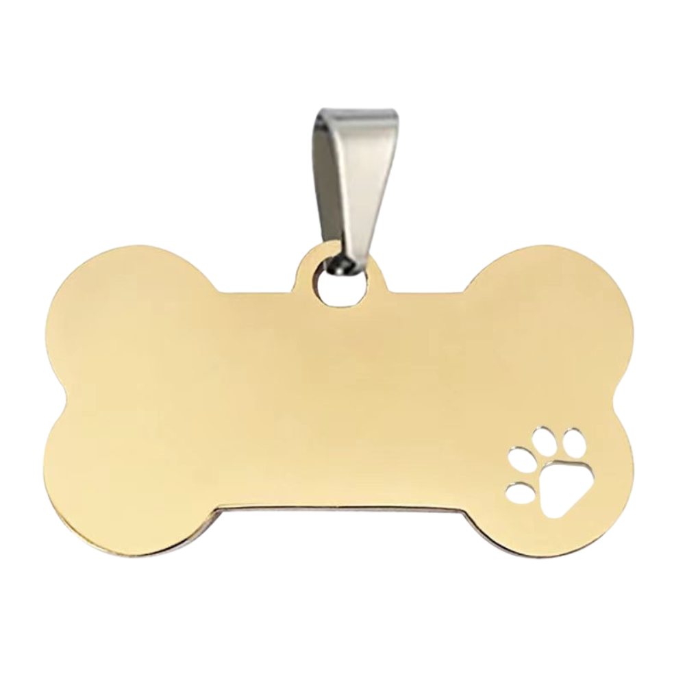 Engravable High Quality Dog Collar Tag Blank - Seller Supplies My Custom Designs Gold