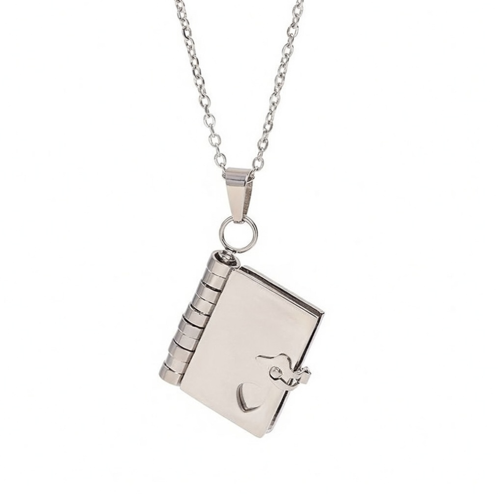 Engravable Jewelry Blank Necklace - 2 Page Book - Seller Supplies My Custom Designs Silver
