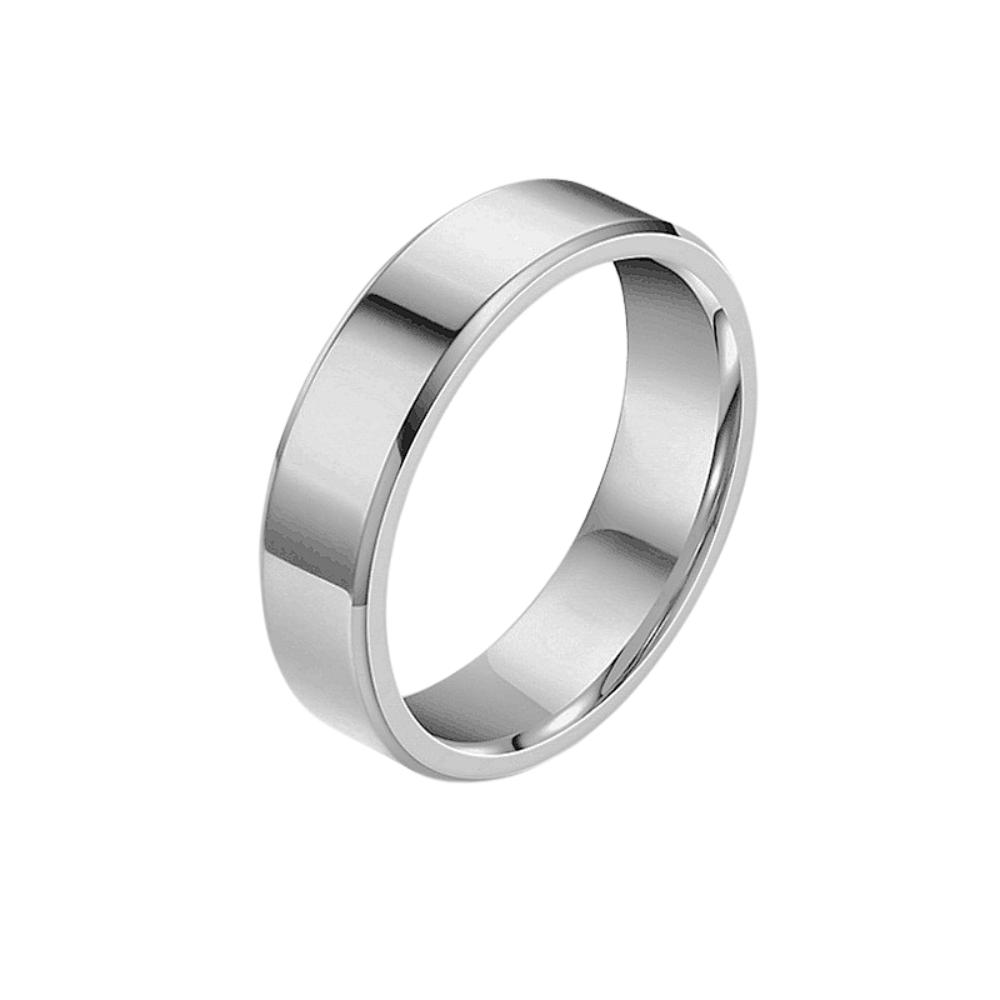 Engravable Steel Ring Band Black Silver - Seller Supplies My Custom Designs Silver 6