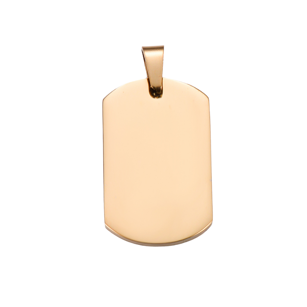 Engravable Thick Tag Pendant Gold - Seller Supplies My Custom Designs Gold