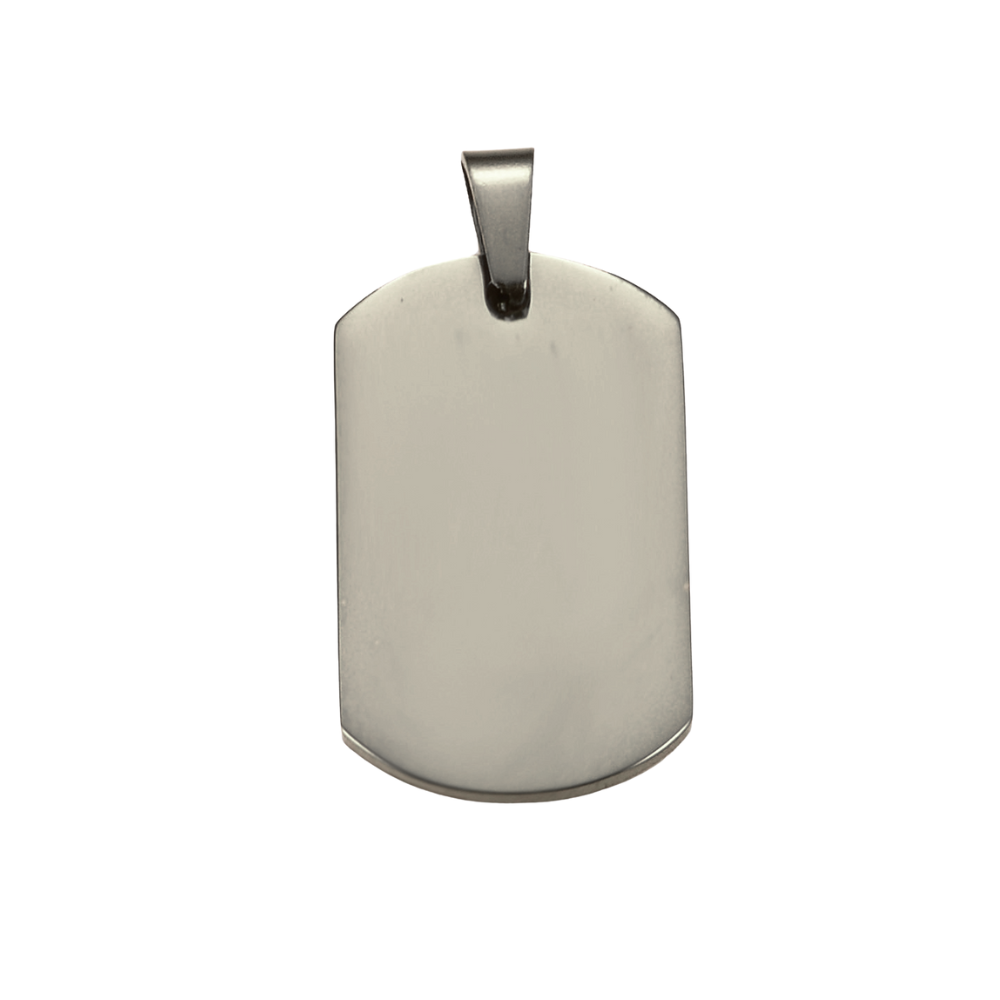 Engravable Thick Tag Pendant Gold - Seller Supplies My Custom Designs Silver