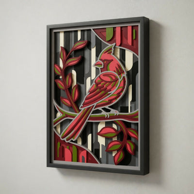 Layered Line Design - Framed Wall Art - Artistic Cardinal - Digital File Digital My Custom Designs ZIP File