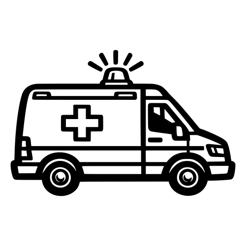 Ambulance with Siren - Vector Graphics - Digital File Digital My Custom Designs PDF