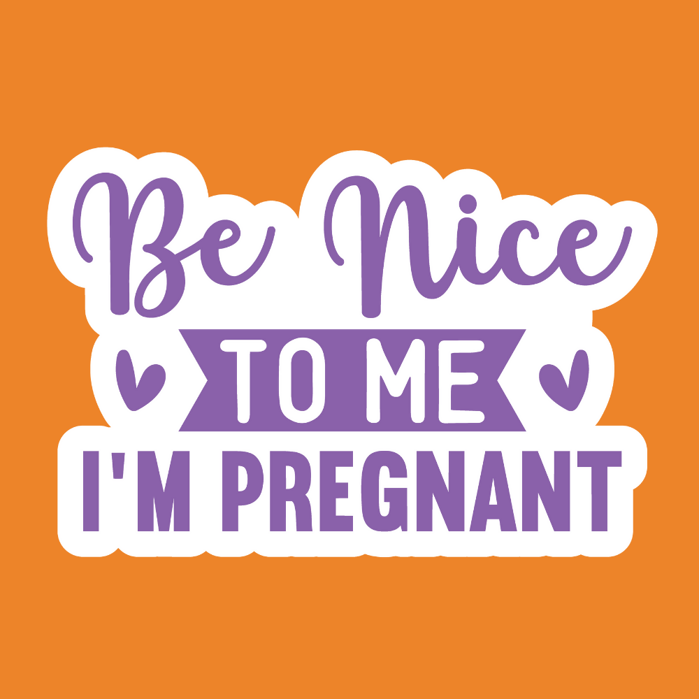 Be Nice to Me I'm Pregnant - Pregnant Stickers - Digital File Digital My Custom Designs ZIP File