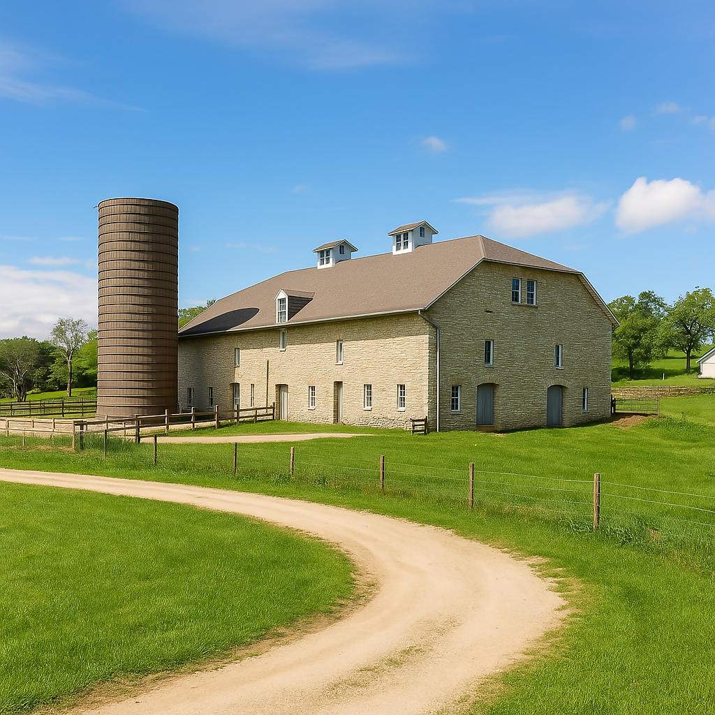 Spring Hill Farm and Stock Ranch - Tallgrass Prairie National Preserve - Kansas United States - Rendered - Digital File Digital My Custom Designs PDF
