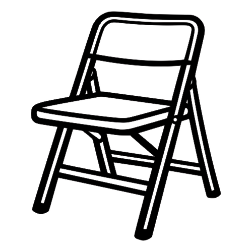 Folding Chair Outline - Vector Graphics - Digital File Digital My Custom Designs PDF