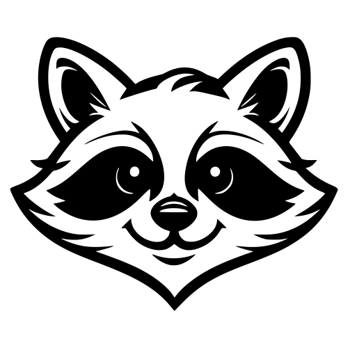 Cartoon Racoon Face - Digital File - XCS Friendly Digital My Custom Designs PDF