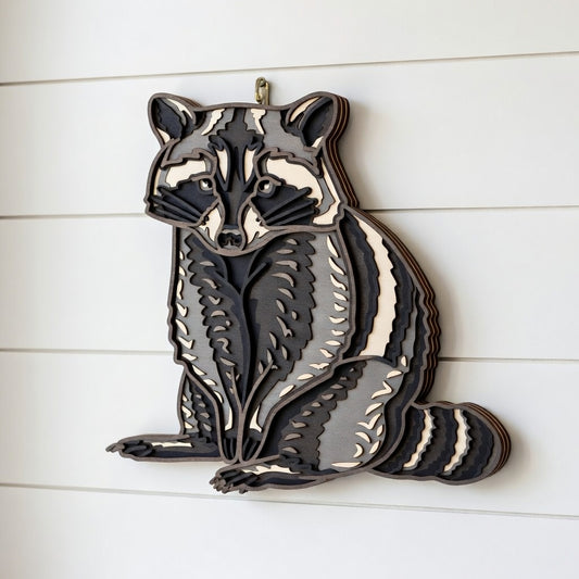 Raccoon - Animal - Layered Line Design - Digital File Digital My Custom Designs
