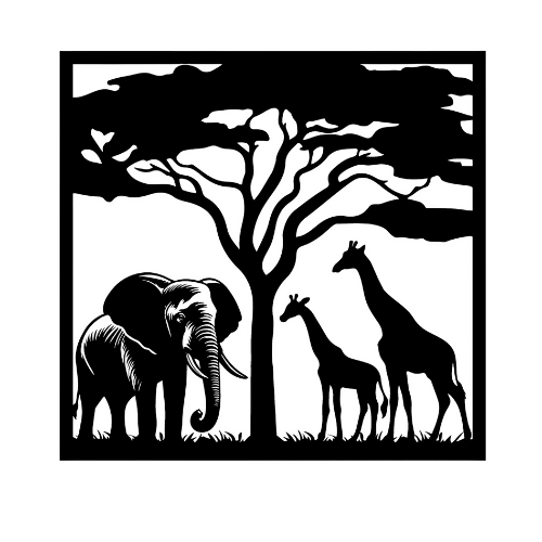 Elephant Giraffe - Wall / Home Decor - Digital File Digital My Custom Designs ZIP File