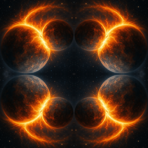 Space and Cosmic - Starlit Planetary Collisions With Glowing Shockwaves - Pattern - Digital file