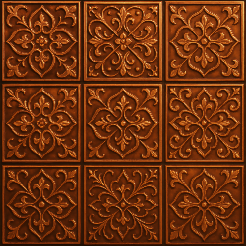 Luxury and Ornamental - Ornamental Arabesque Tiles In Luminous Copper - Pattern - Digital File Digital My Custom Designs PDF