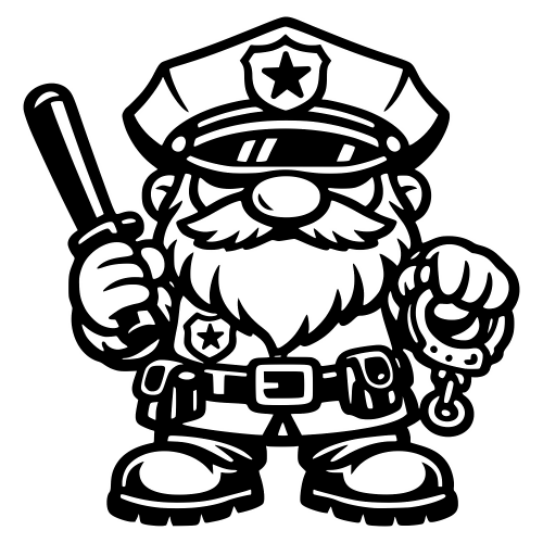 Cartoon Cop Gnome - Vector Graphics - Digital File Digital My Custom Designs PDF