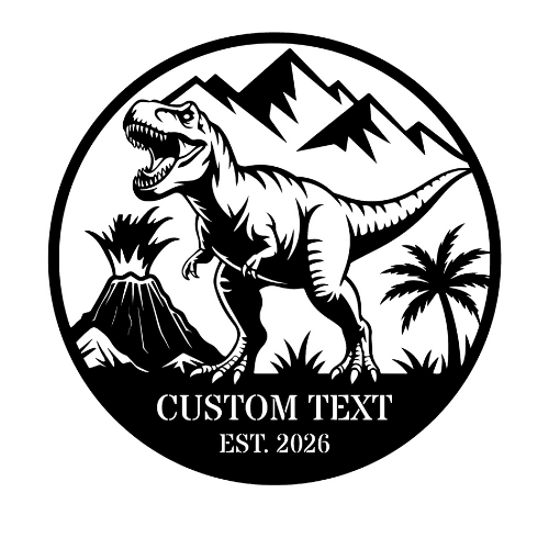 T-Rex Volcano - Wall / Home Decor - Digital File Digital My Custom Designs ZIP File