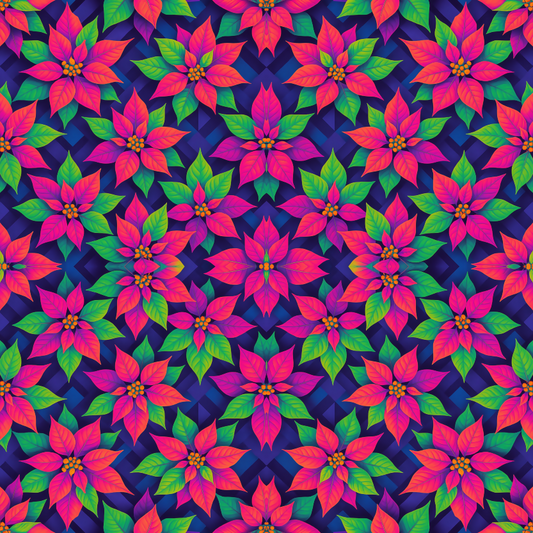 Floral and Botanical - Acid Pop Poinsettias - Pattern - Digital File Digital My Custom Designs PDF