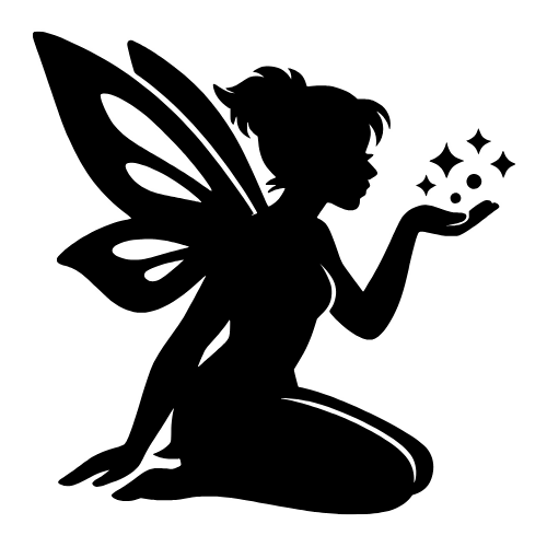 Fairy Silhouette - Vector Graphics - Digital File Digital My Custom Designs PDF
