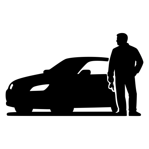 Father and Car Silhouette - Vector Graphics - Digital File Digital My Custom Designs PDF