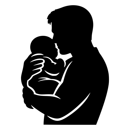 Father Cradling Infant Silhouette - Vector Graphics - Digital File Digital My Custom Designs PDF