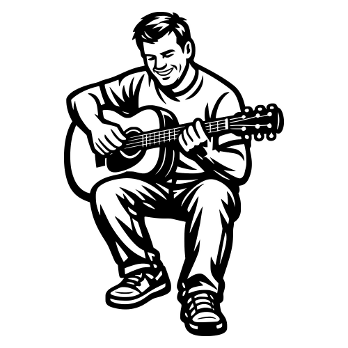 Father Playing Guitar - Vector Graphics - Digital File Digital My Custom Designs PDF