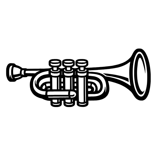Cartoon Trumpet Sketch - Vector Graphics - Digital File Digital My Custom Designs PDF