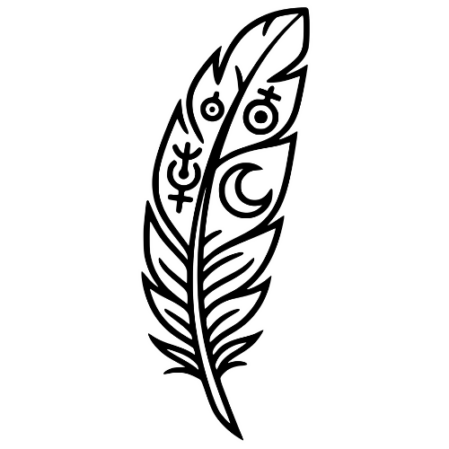 Feather Spiritual Sketch - Digital File - XCS Friendly Digital My Custom Designs PDF