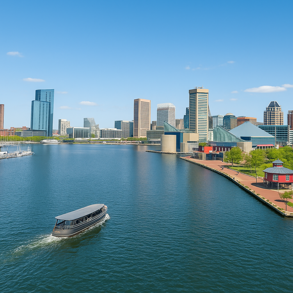 Baltimore Inner Harbor - Maryland United States - Rendered - Digital File Digital My Custom Designs PDF