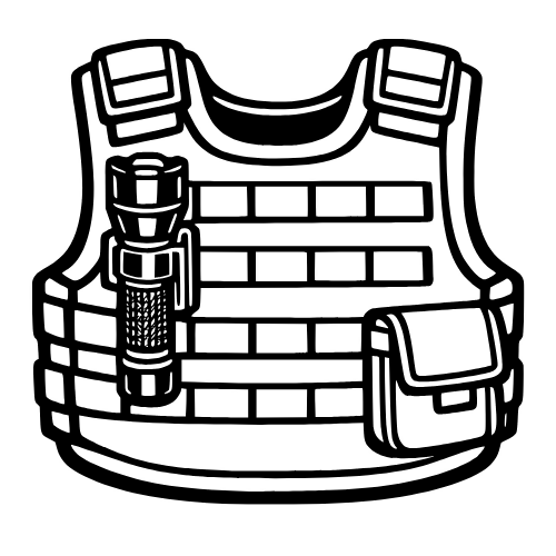 Flashlight Clipped to Vest Outline - Vector Graphics - Digital File Digital My Custom Designs PDF