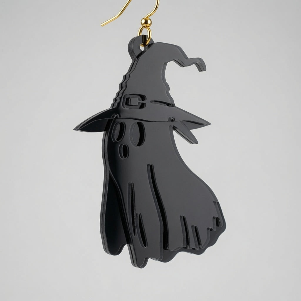 Floating Ghost Layered Design - Halloween Keychain / Earring - Digital File - SVG - Digital