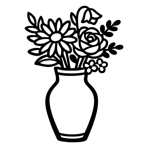 Floral Bouquet in Vase - Vector Graphics - Digital File Digital My Custom Designs PDF