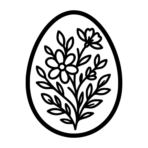 Floral Egg Sketch - Digital File - XCS Friendly Digital My Custom Designs PDF