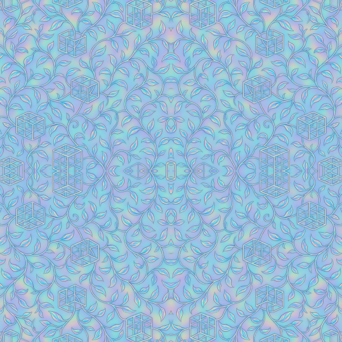 Floral Geometric Fusion - Holographic Vines Weaving Pattern - Digital File Digital My Custom Designs PDF