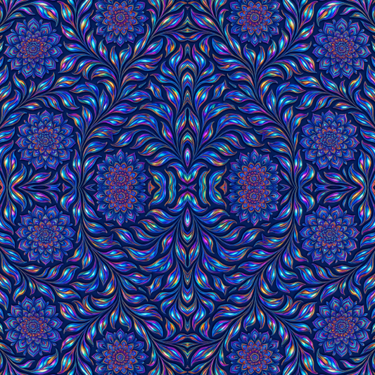 Floral Geometric Fusion - Liquid-chrome Leaves Spiraling Pattern - Digital File Digital My Custom Designs PDF