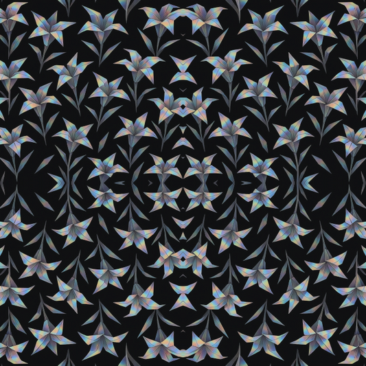 Floral Geometric Fusion - Origami-style Lilies with Prism Light Effects Pattern - Digital File Digital My Custom Designs PDF