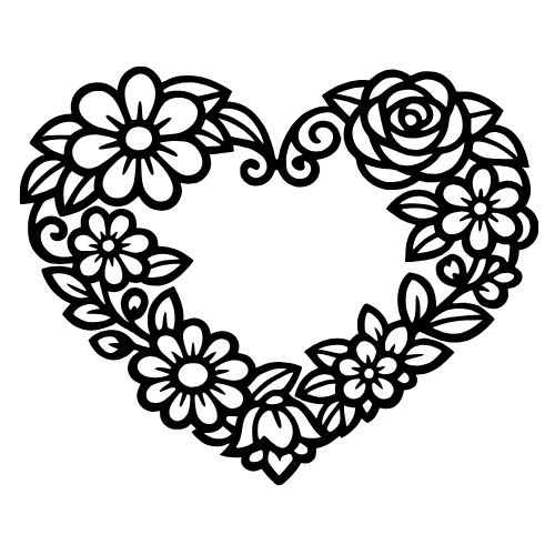 Floral Heart Design - Digital File - XCS Friendly Digital My Custom Designs PDF