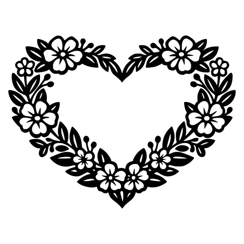 Floral Heart Illustration - Vector Graphics - Digital File Digital My Custom Designs PDF